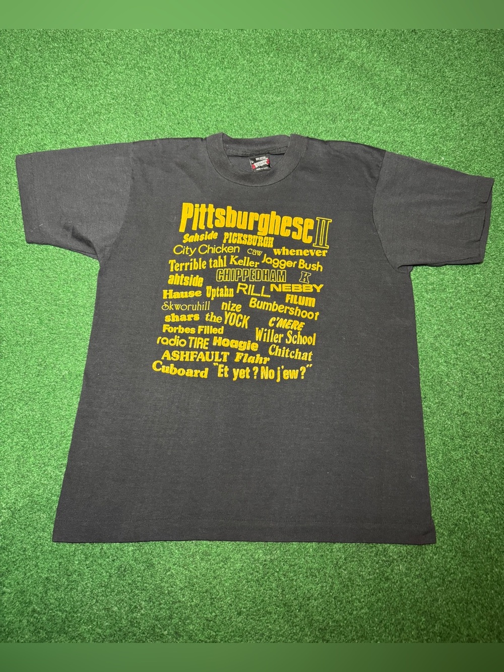 Pittsburgh Slang Vintage T Shirt Pittsburghese 80s 90s Black S/M 19x25 Shirt